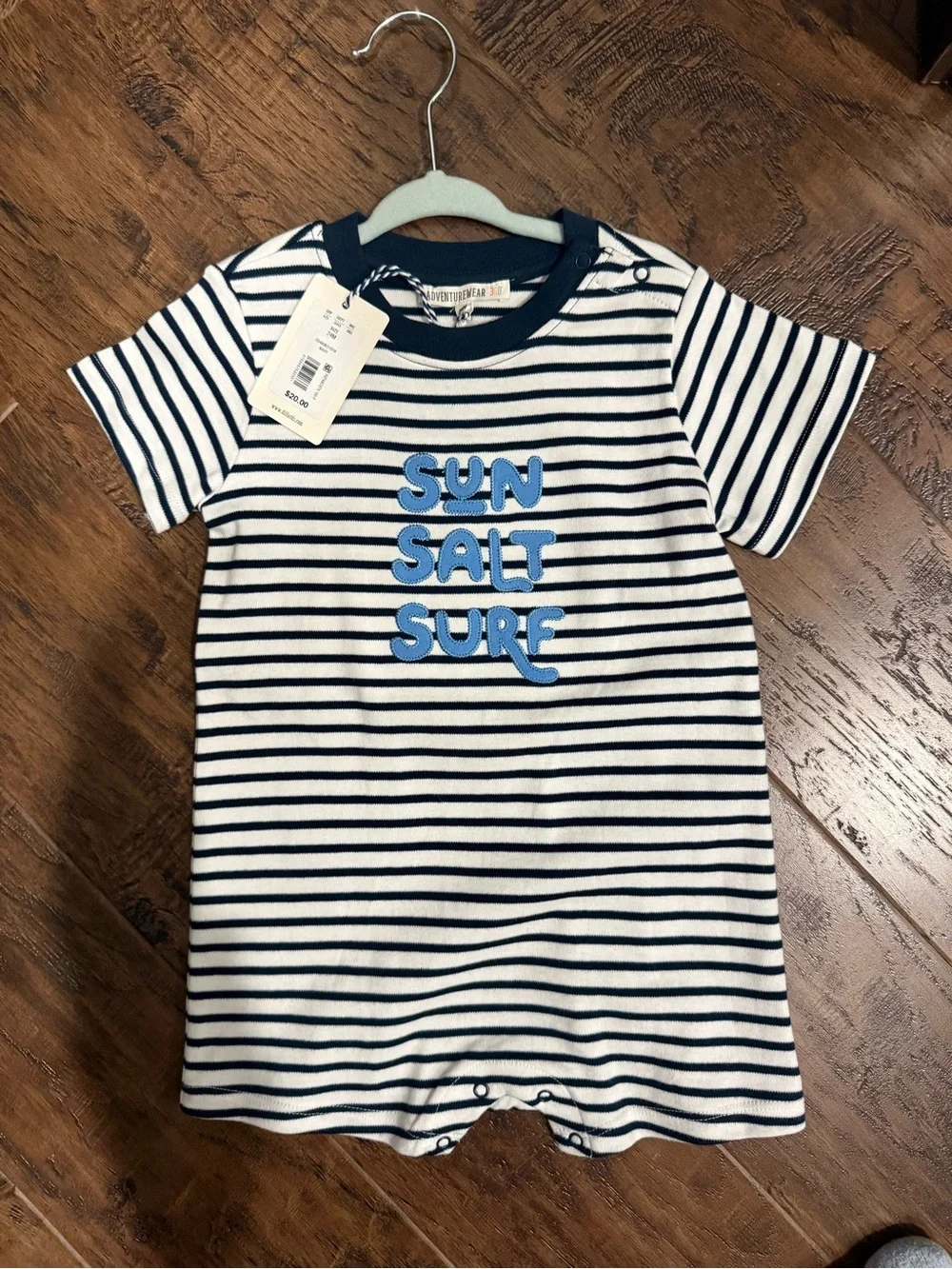 Sun, Salt & Surf Striped Baby Romper - Navy & White